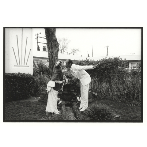 Kissing Couple Across the Brook, Silver Bell Chapel, Las Vegas- Jane Hilton